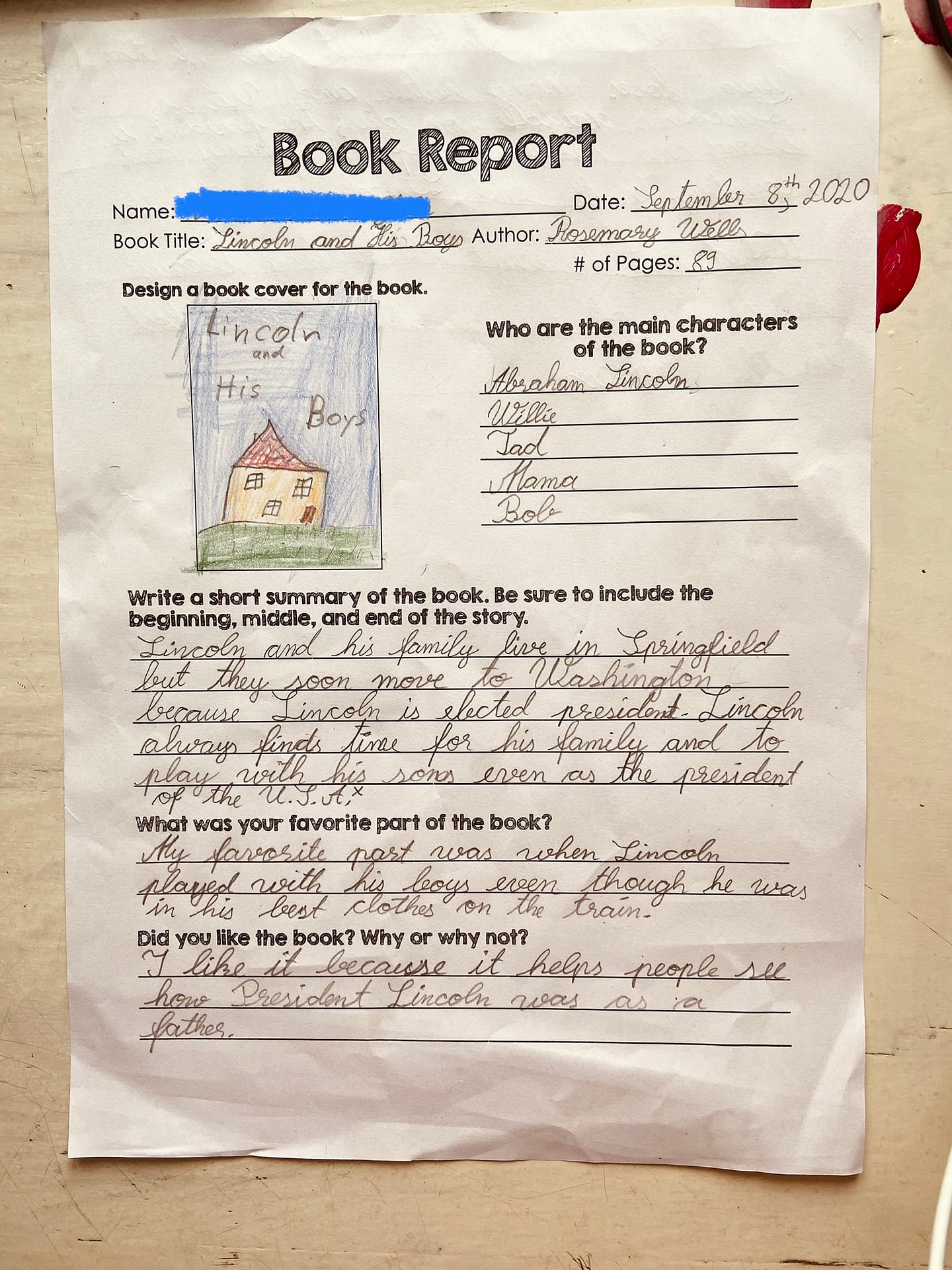 book report project for grade 4